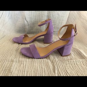 Purple velvet heels